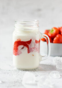 Gezonde aardbeien milkshake