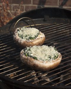 Portobello gevuld met spinazie