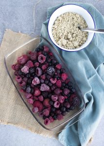Crumble met rood fruit