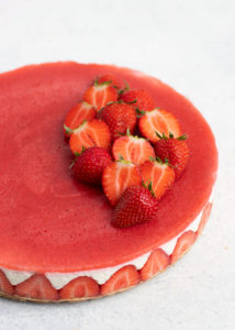 Kwarktaart met aardbeien