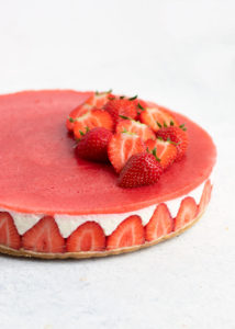 Kwarktaart met aardbeien