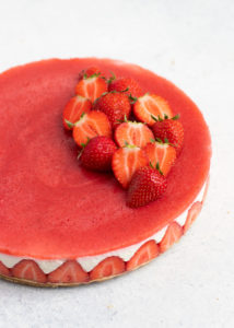 Kwarktaart met aardbeien