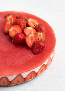 Kwarktaart met aardbeien