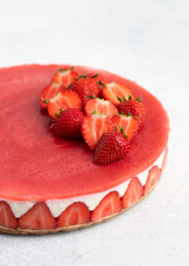 Kwarktaart met aardbeien