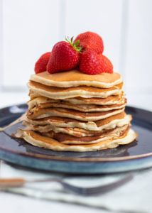 Pannenkoekjes met aardbeien & vanillesaus