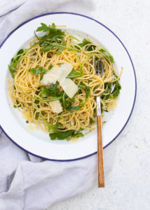 Spaghetti met truffel, rucola & parmezaanse kaas
