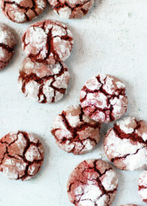 red velvet crinkle cookies