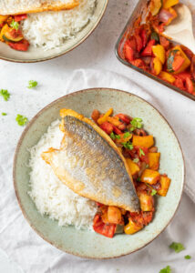 Doradefilet met mediterrane gegrilde groenten & rijst