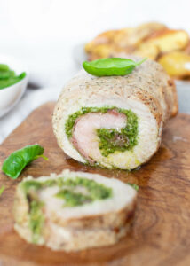 Kalfsrollade met pesto & parmaham